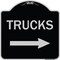 Signmission Trucks Trucks With Right Arrow Heavy-Gauge Aluminum Architectural Sign, 18" x 18", BS-1818-22780 A-DES-BS-1818-22780 - alternate 1